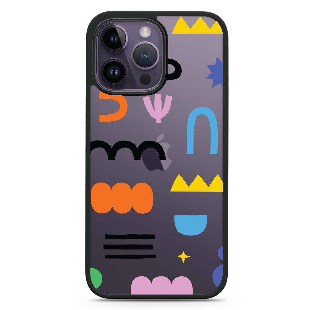 Abstract Doodles Pattern iPhone 13 Pro Impact Guard Bumper Case