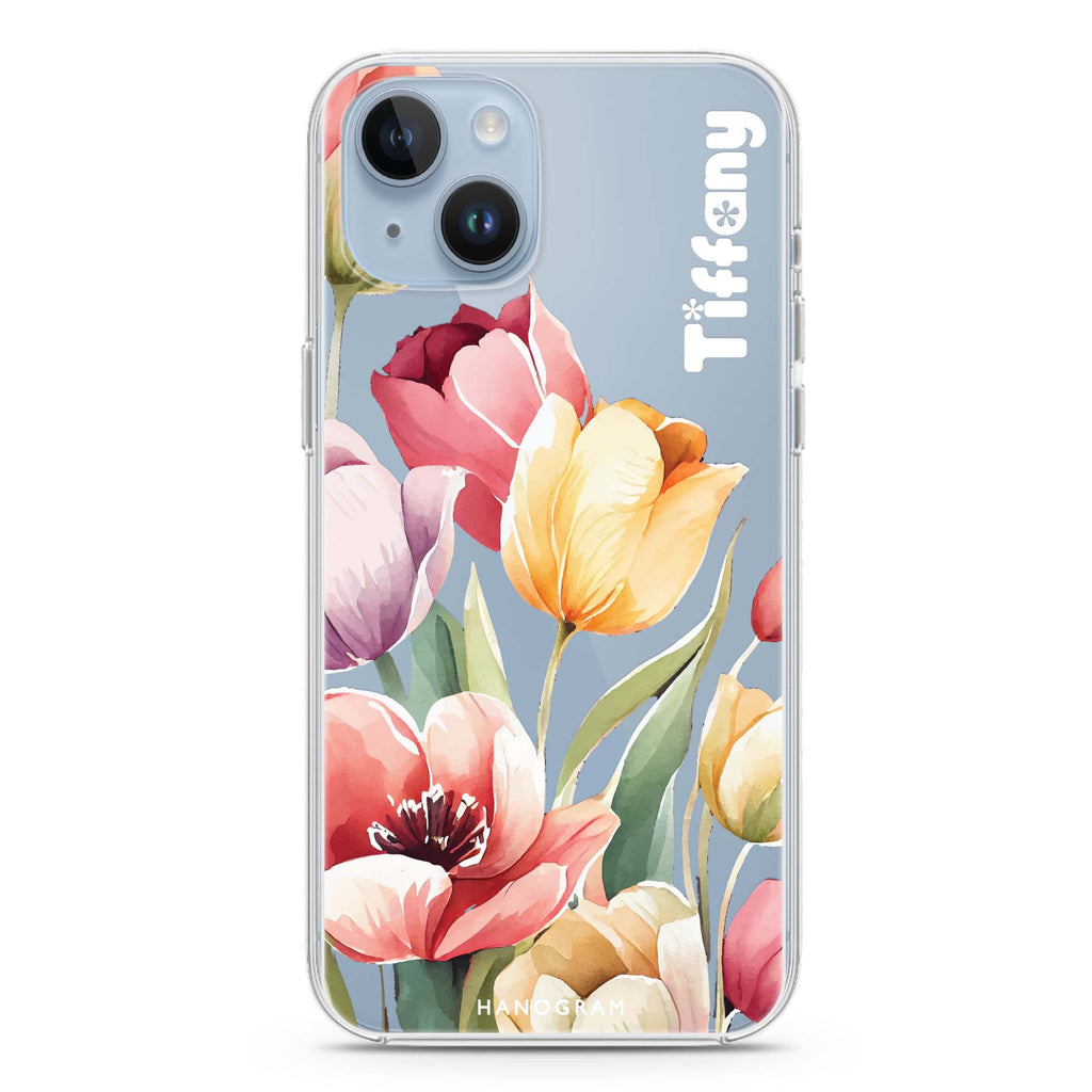 Watercolor tulip iPhone 13 Ultra Clear Case