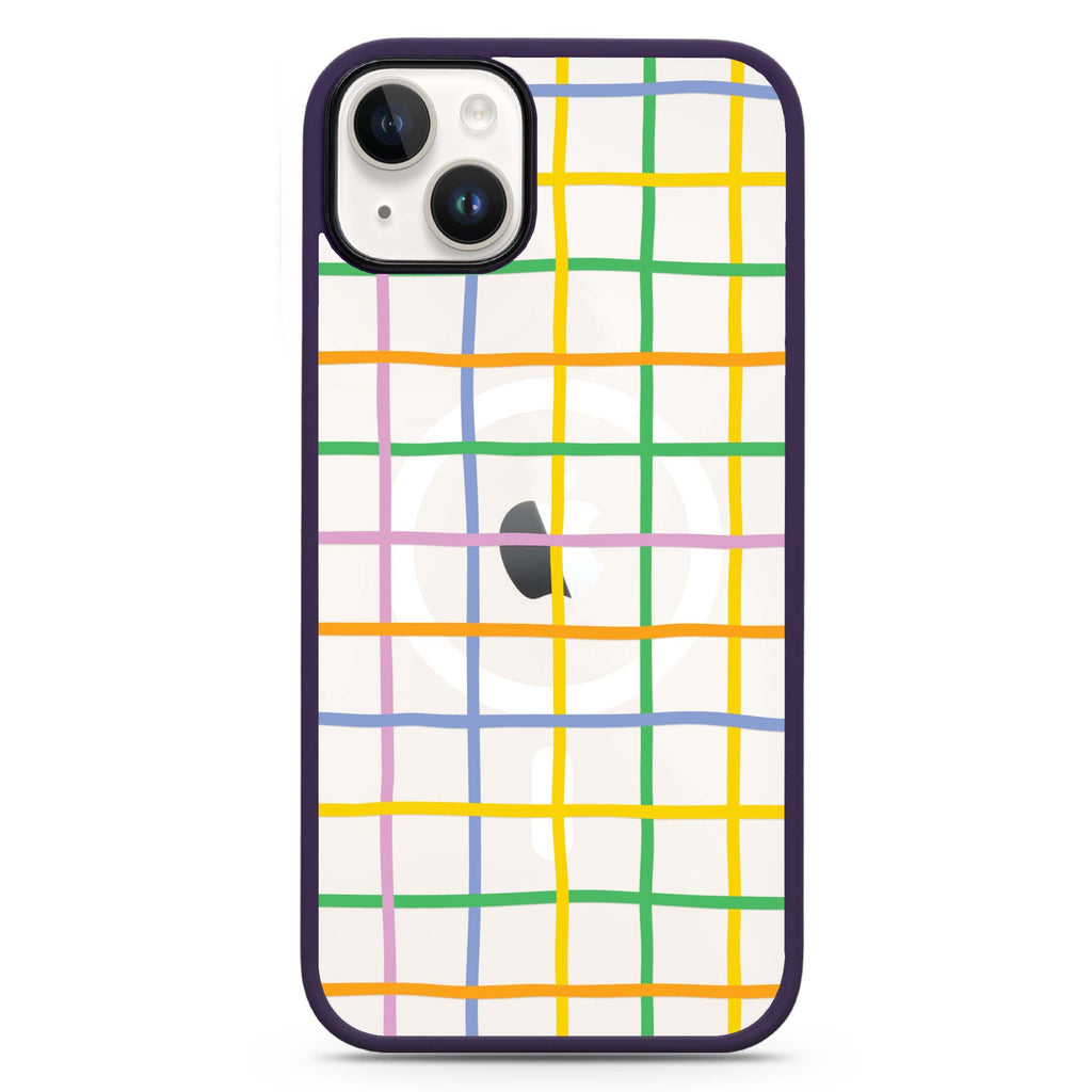 Abstract Doodles Pattern iPhone 14 Plus MagSafe Compatible Impact Guard Bumper Case