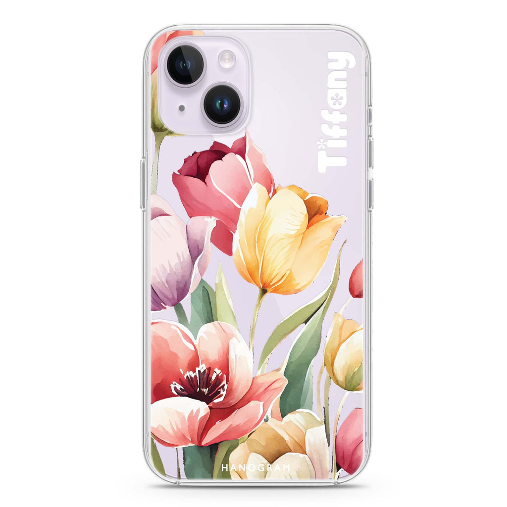 Watercolor tulip iPhone 14 Plus Ultra Clear Case
