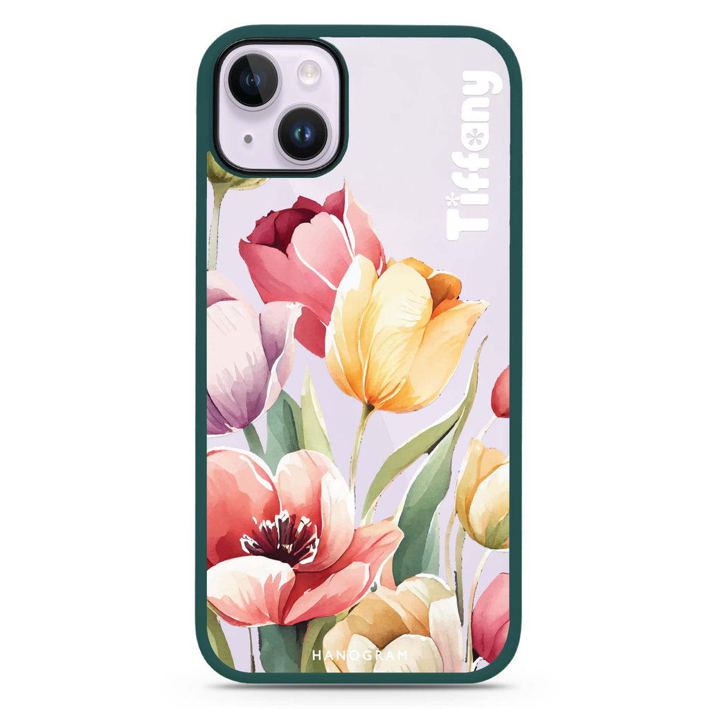 Watercolor tulip iPhone 14 Plus Impact Guard Bumper Case