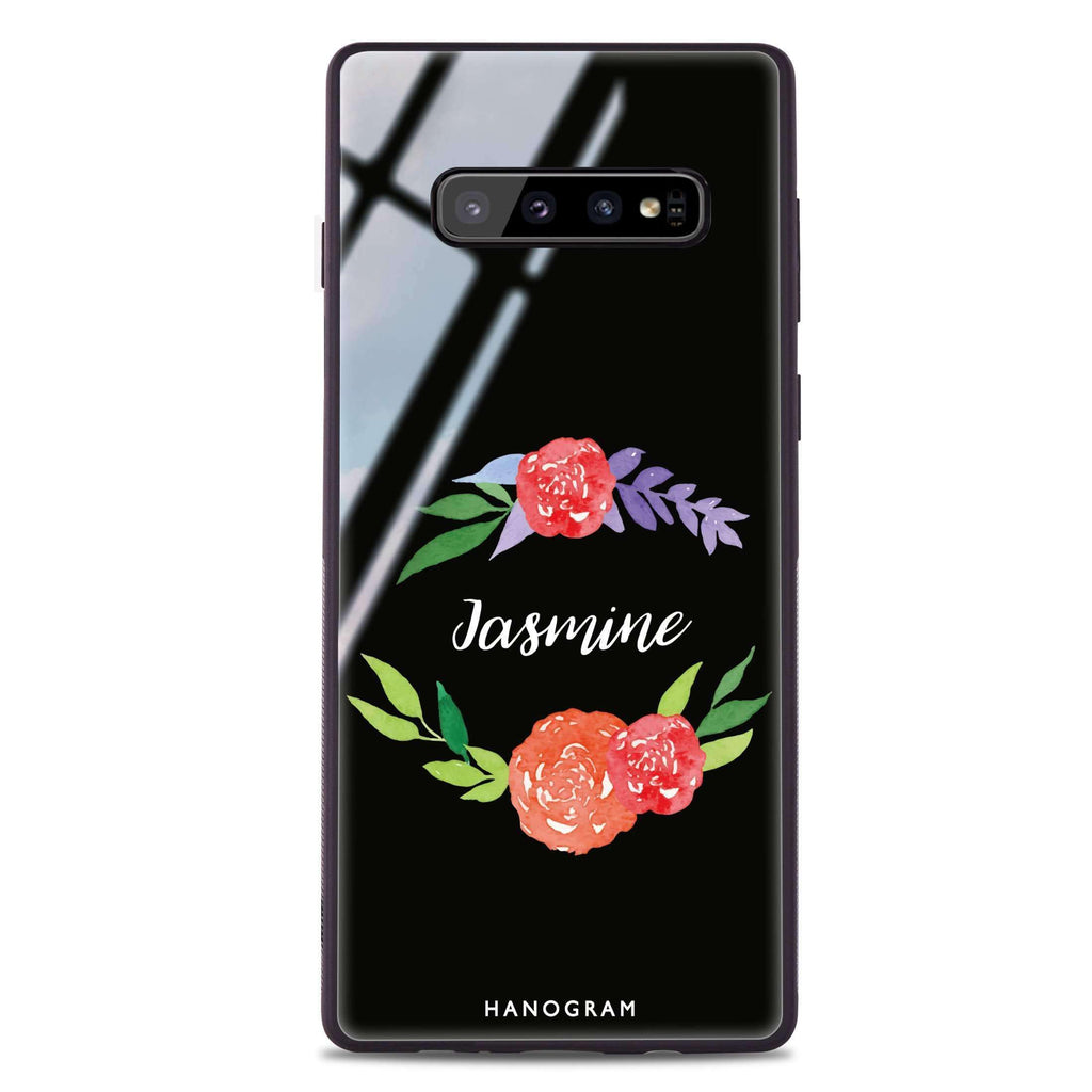 Floral Circle Samsung S10 Plus Glass Case
