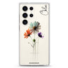 Watercolour Floral personalized name Samsung Galaxy S26/S25/S24/S23/S22 Ultra ultra clear case, transparent design, main view