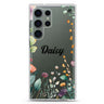 Beautiful Garden personalized name Samsung Galaxy S26/S25/S24/S23/S22 Ultra ultra clear case, transparent design, main view