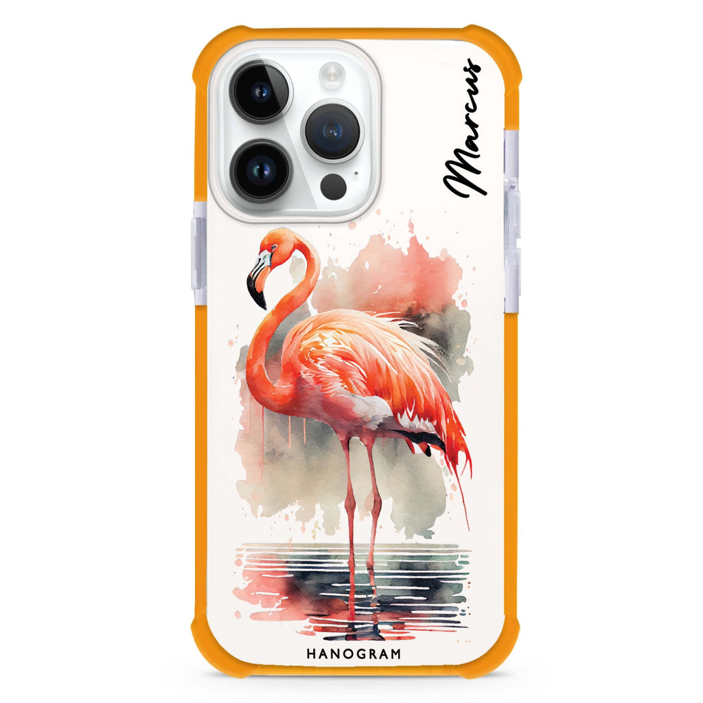 Flamingo in water iPhone 14 Pro Ultra Shockproof Case
