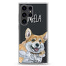 Corgi personalized name Samsung Galaxy S26/S25/S24/S23/S22 Ultra ultra clear case, transparent design, main view