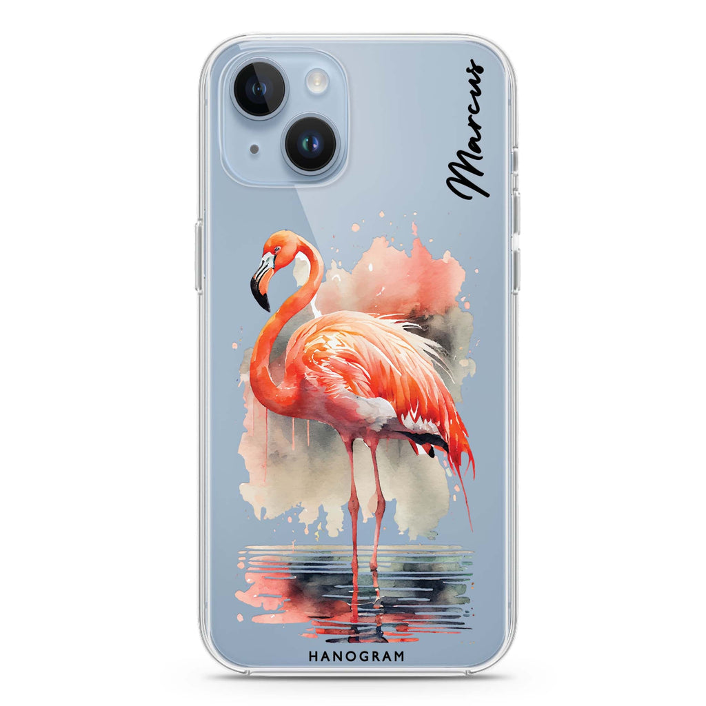 Flamingo in water iPhone 14 Plus Ultra Clear Case