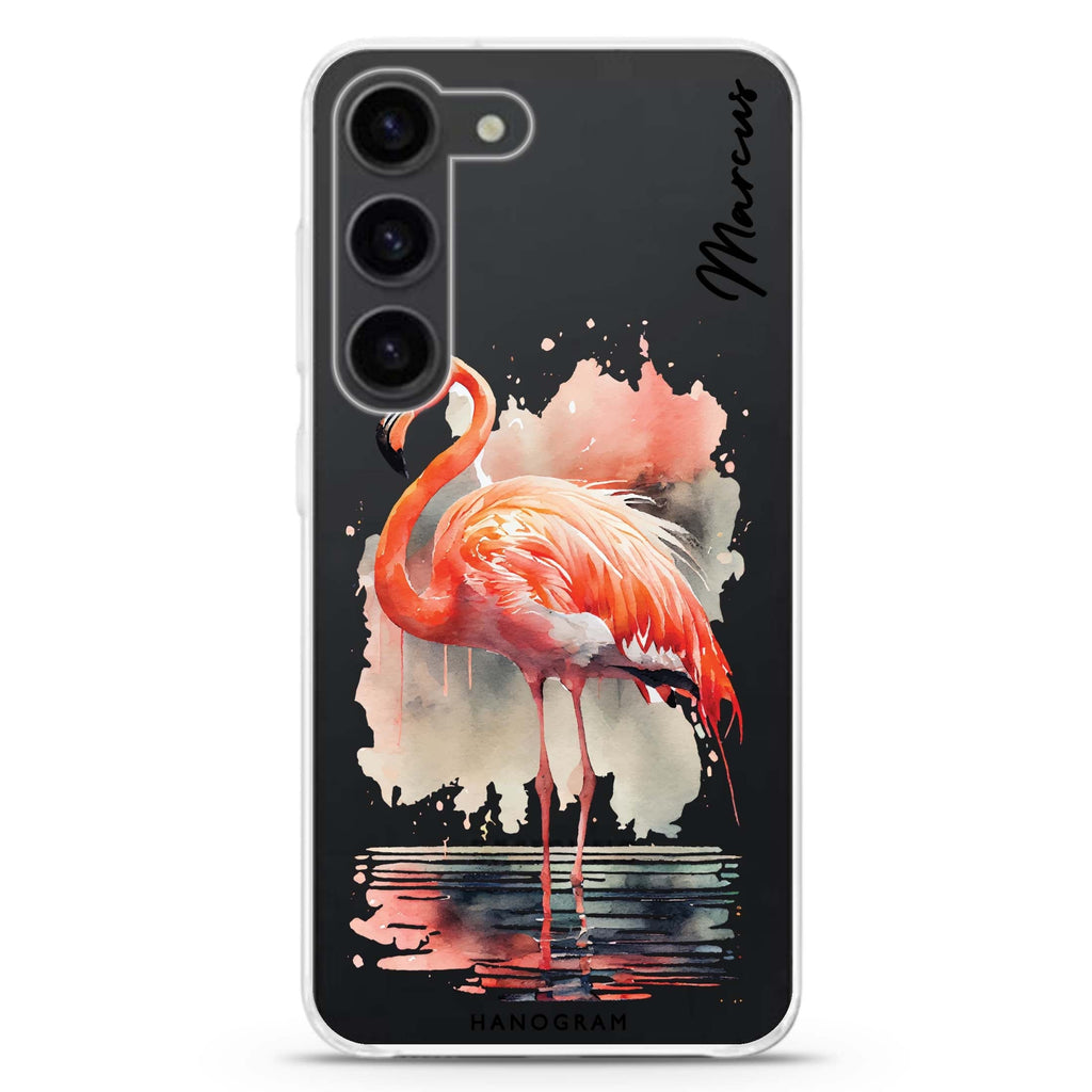 Flamingo in water Ultra Clear Case for Galaxy S23