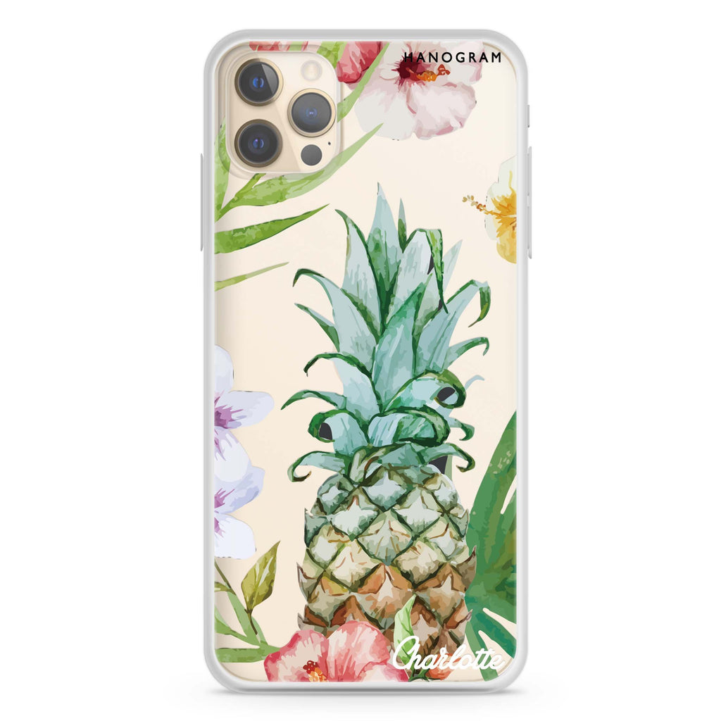 Pineapple & Floral iPhone 12 Pro Ultra Clear Case
