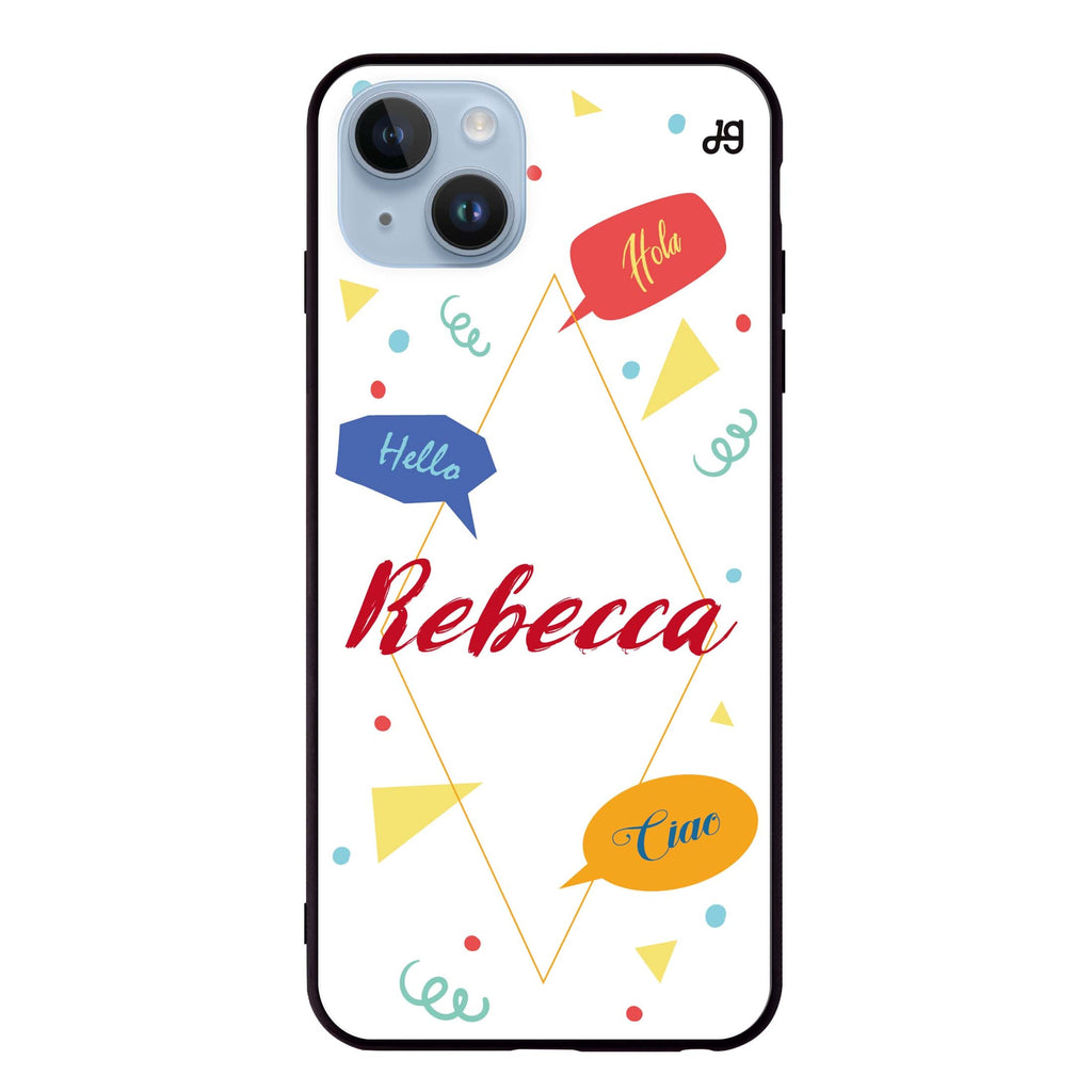 Communicate Fun iPhone 14 Plus Glass Case