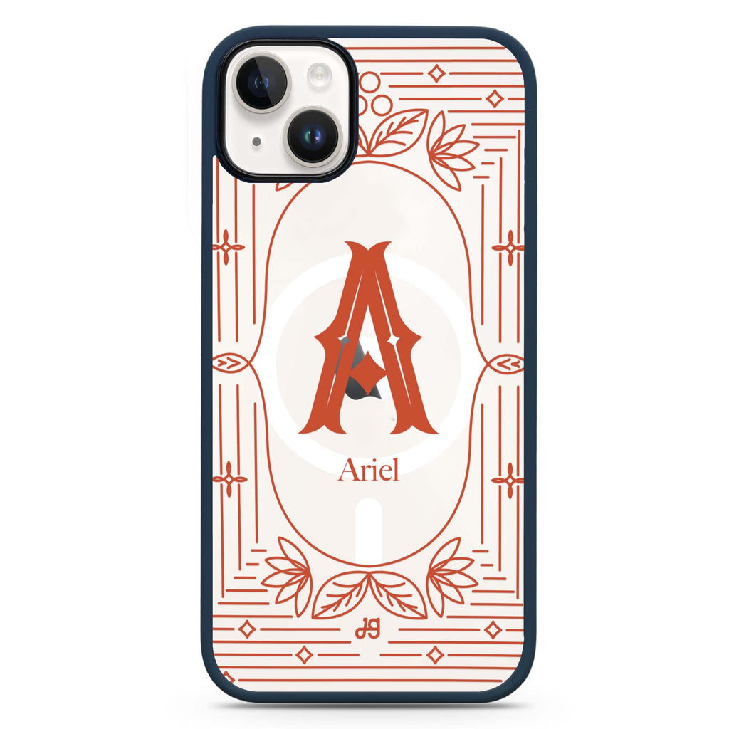 Artistic Monogram I iPhone 14 Plus MagSafe Compatible Impact Guard Bumper Case