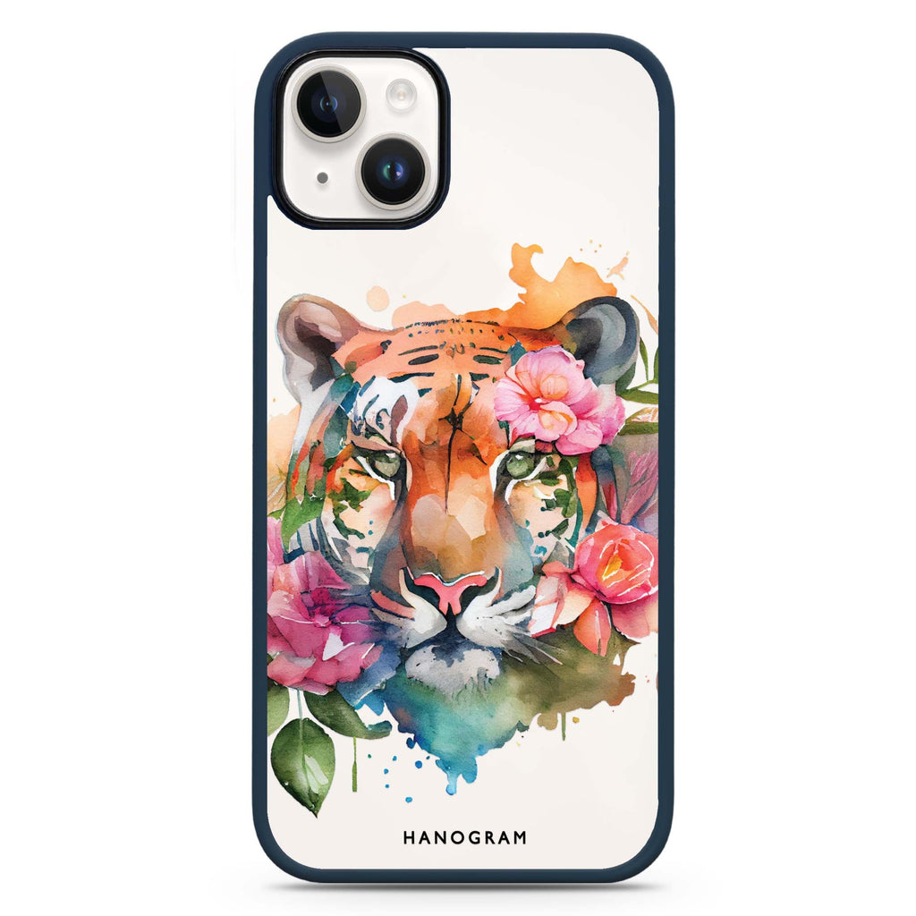 Floral Tiger iPhone 14 Plus MagSafe Compatible Impact Guard Bumper Case