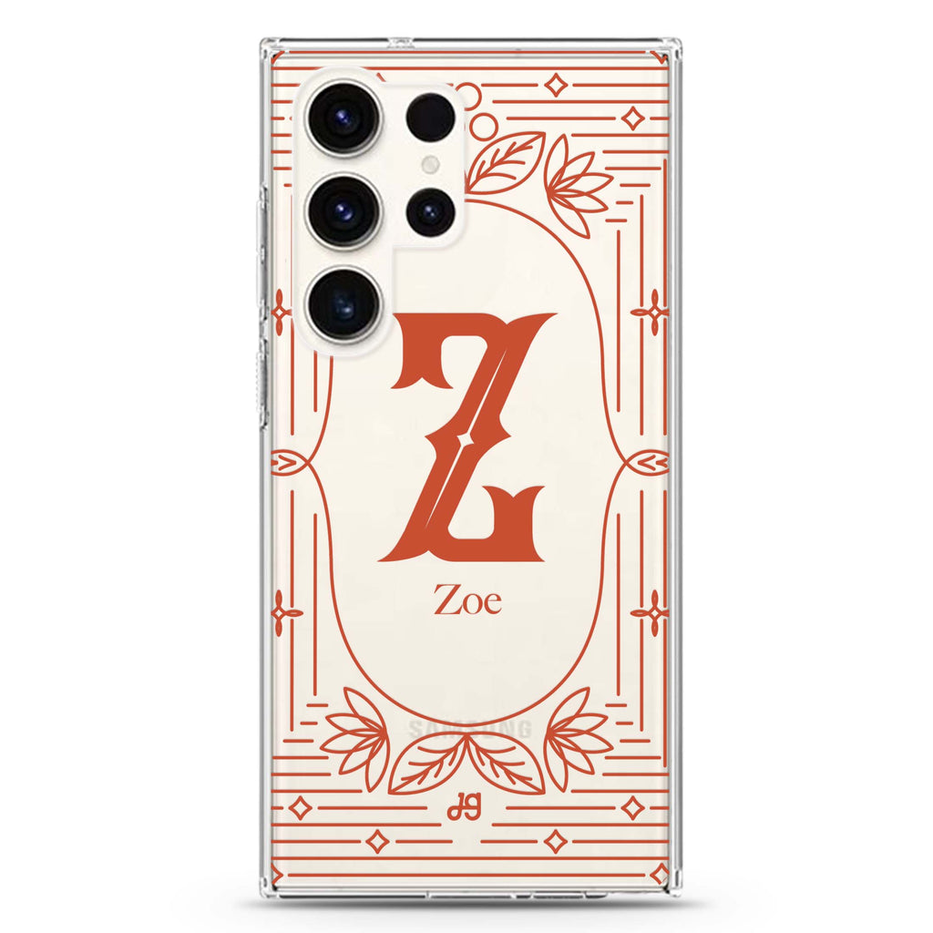 Artistic Monogram I Samsung Galaxy S26/S25/S24/S23/S22 Ultra ultra clear case, transparent design, main view
