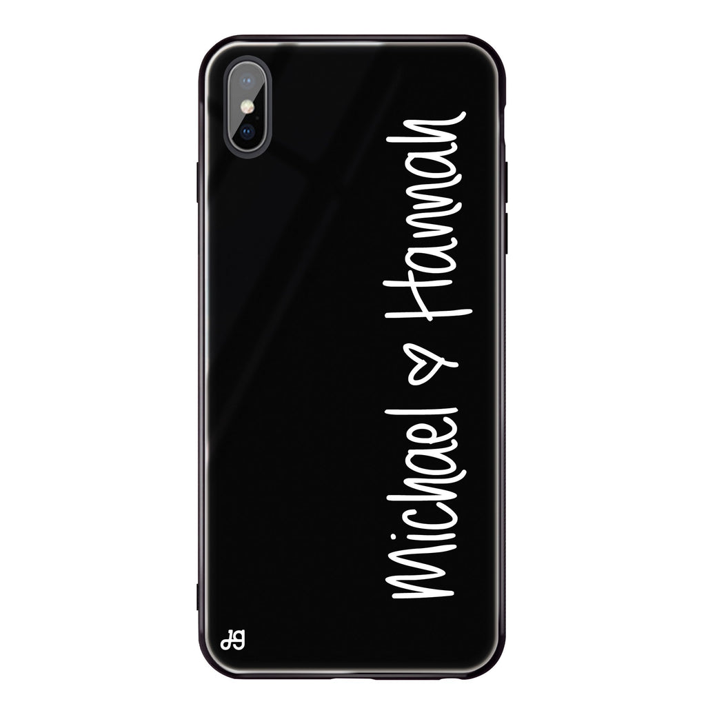 Vertical Names iPhone XS Glass Case