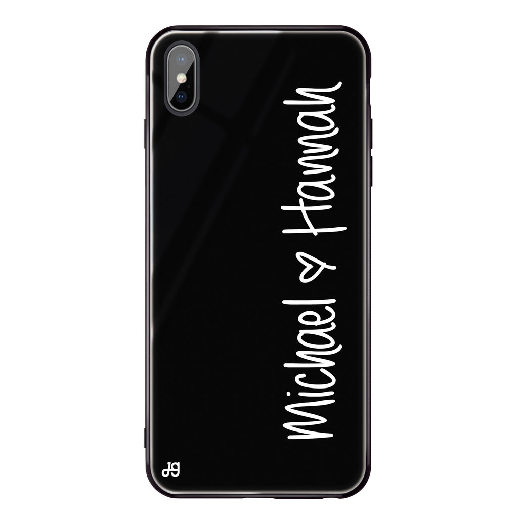 Vertical Names iPhone XS Max Glass Case