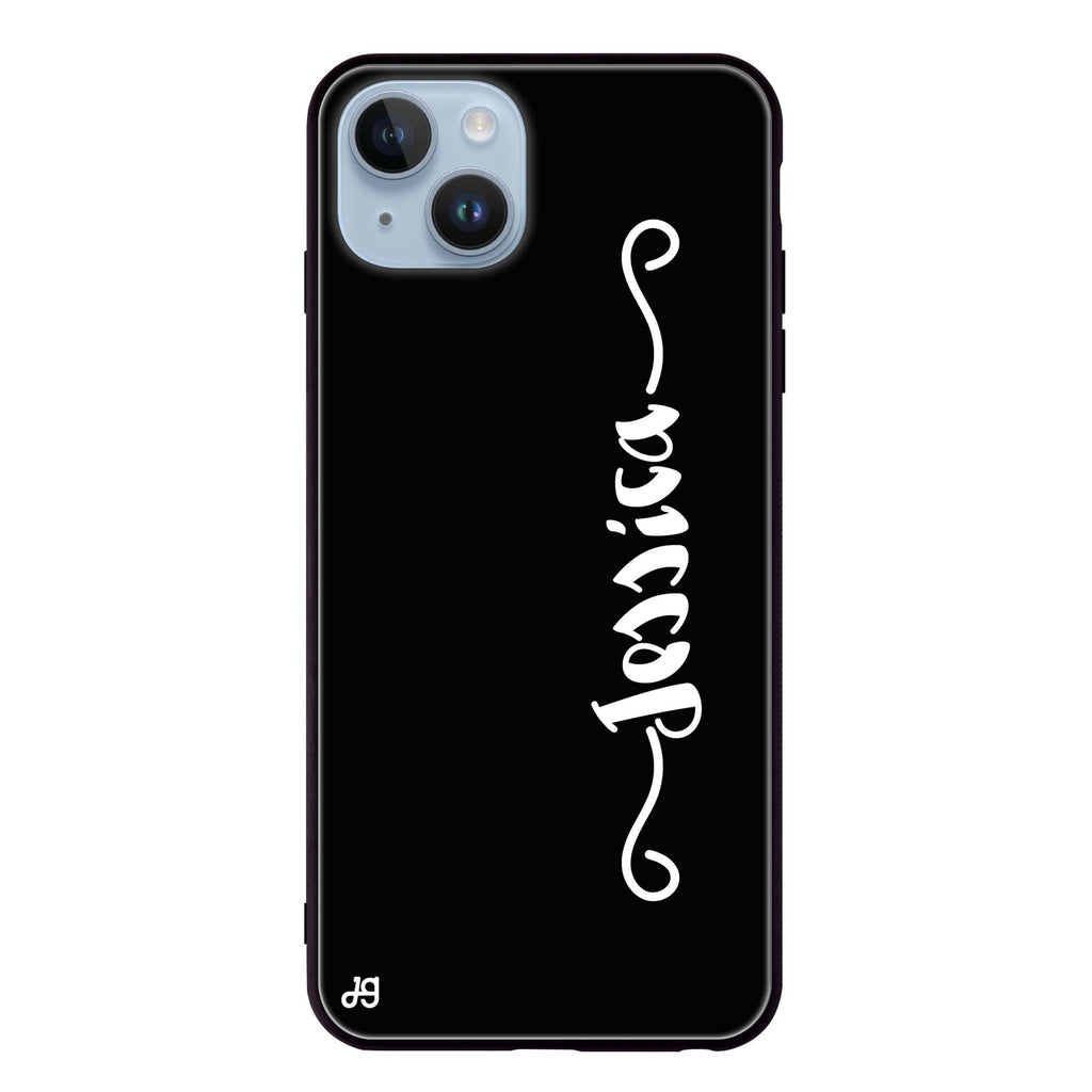 Casual Vertical Name iPhone 14 Plus Glass Case
