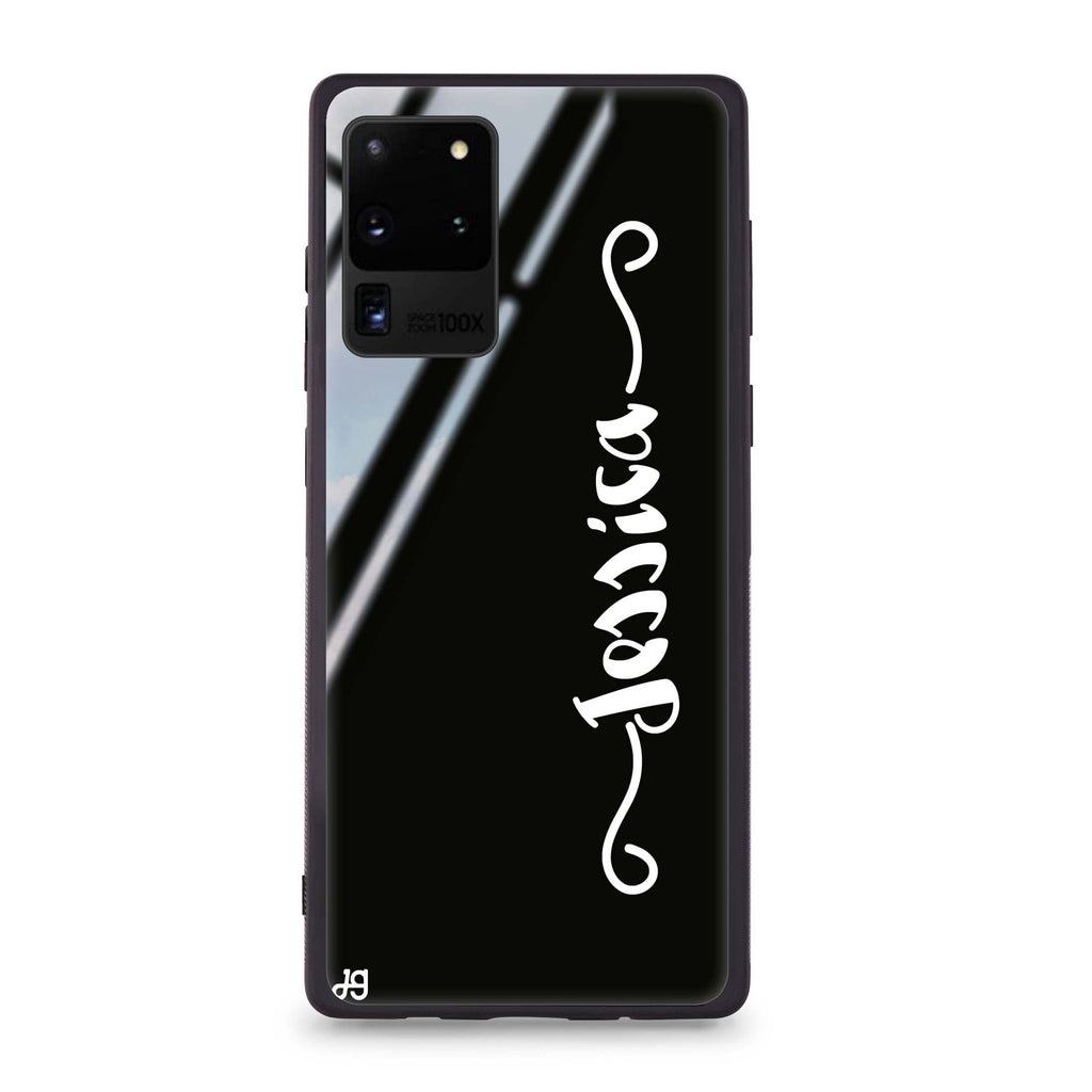 Casual Vertical Name Samsung Glass Case