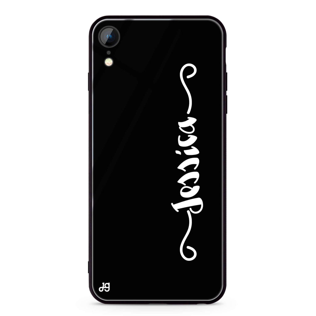 Casual Vertical Name iPhone XR Glass Case
