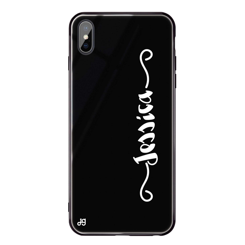 Casual Vertical Name iPhone XS Max Glass Case