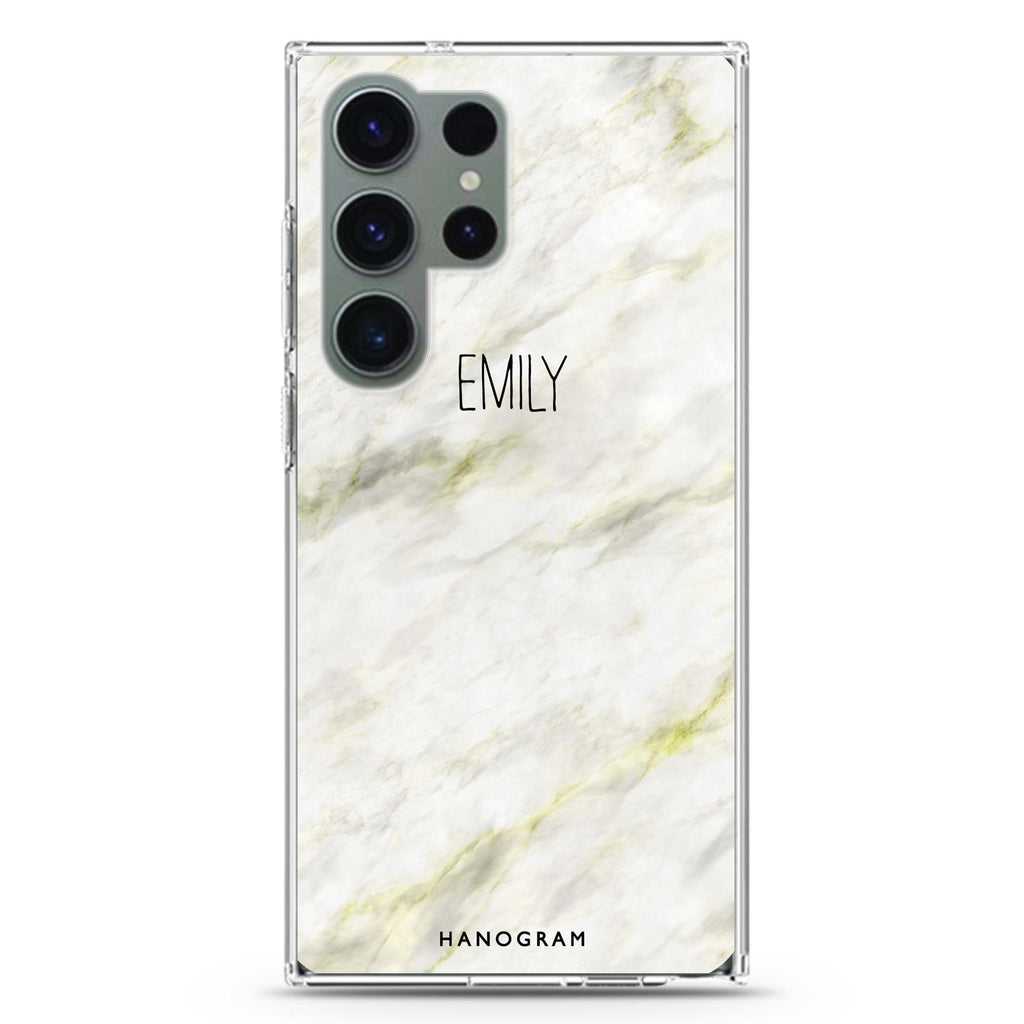 Grand Marble II personalized name Samsung Galaxy S26/S25/S24/S23/S22 Ultra ultra clear case, transparent design, main view