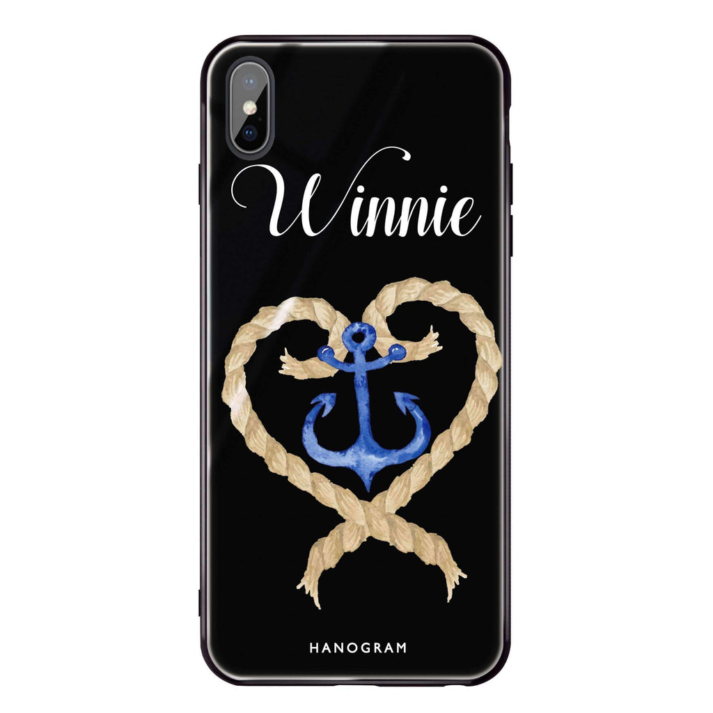 Heart & Anchor iPhone X Glass Case