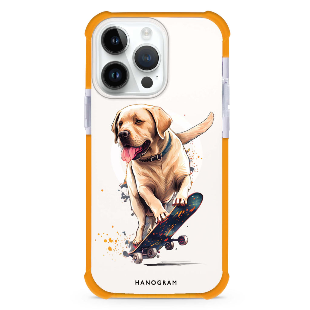 Dog on skateboard MagSafe Compatible Ultra Shockproof Case